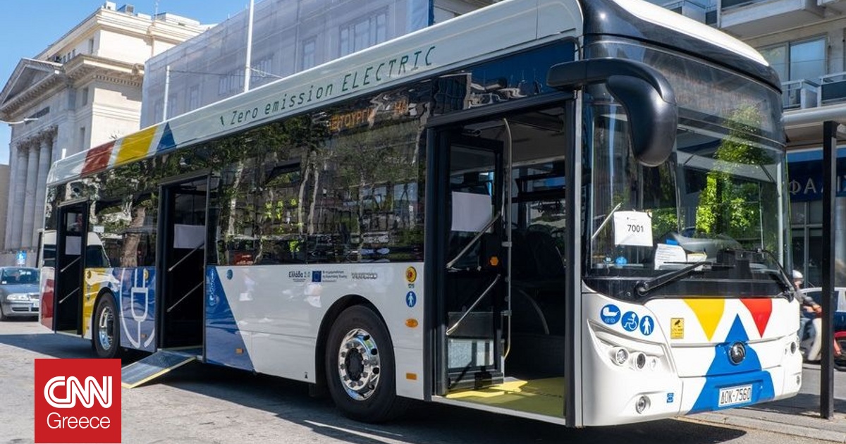 ٢٣ حافلة كهربائية أخرى تابعة لشركة OASTH في شوارع مدينة سالونيكي