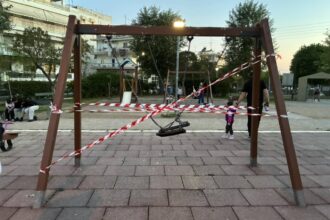 رفعت بلدية كالاماريا دعوى قضائية ضد مجهولين بسبب تخريب ملعب للأطفال