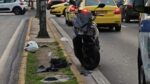 ازدحام مروري على طريق فاسيليسيس صوفيا باتجاه ساحة سينتاغما بعد حادث تصادم بين شاحنة و دراجة نارية