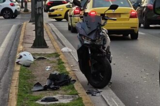ازدحام مروري على طريق فاسيليسيس صوفيا باتجاه ساحة سينتاغما بعد حادث تصادم بين شاحنة و دراجة نارية